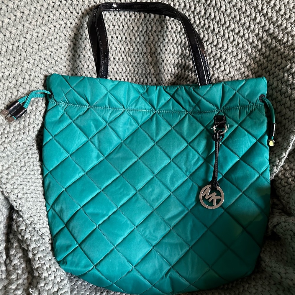 Michael Kors Turquoise Quilted Tote